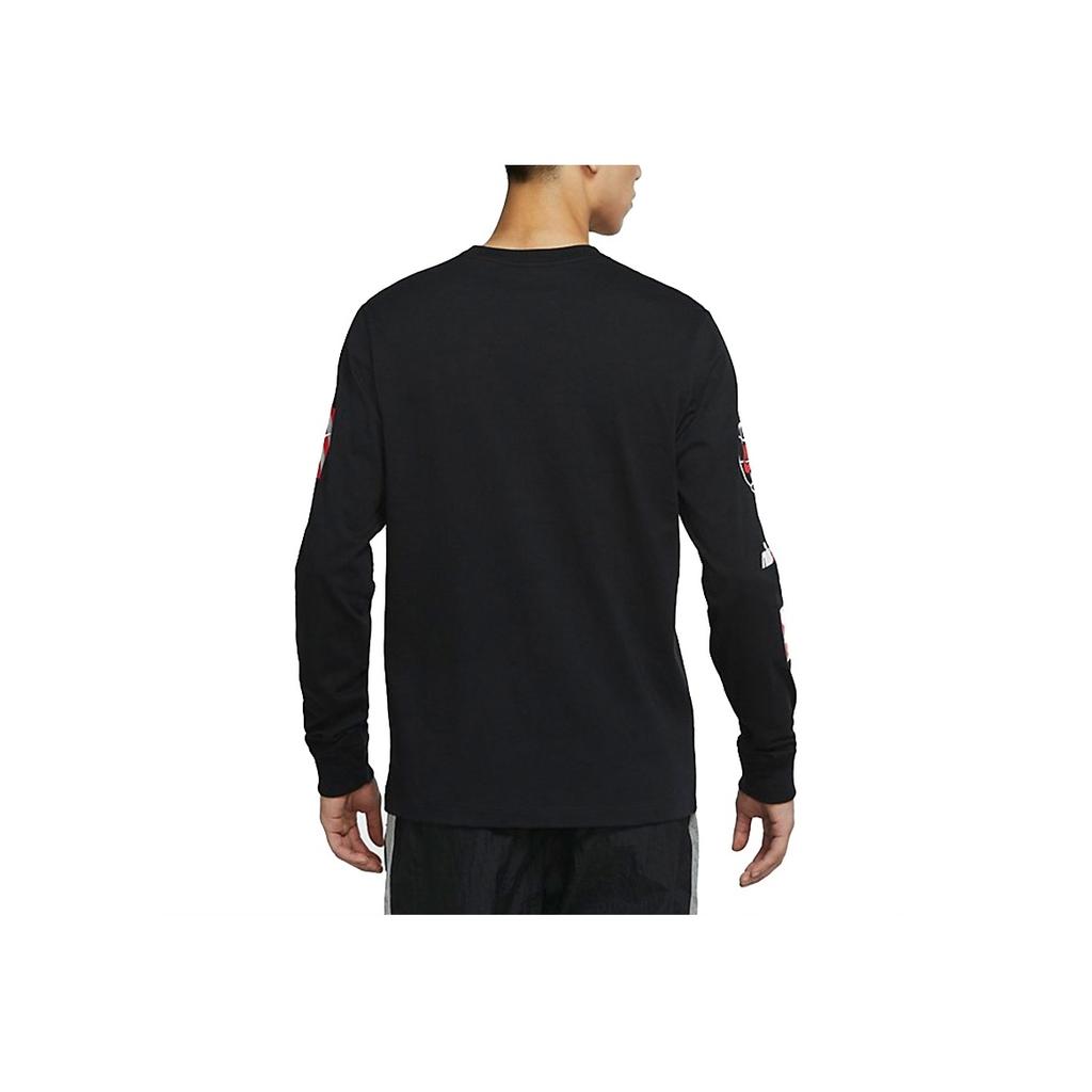 Nike Air Logo Print Breathable Long-Sleeve T-Shirt Men Tops Black DJ1416-010