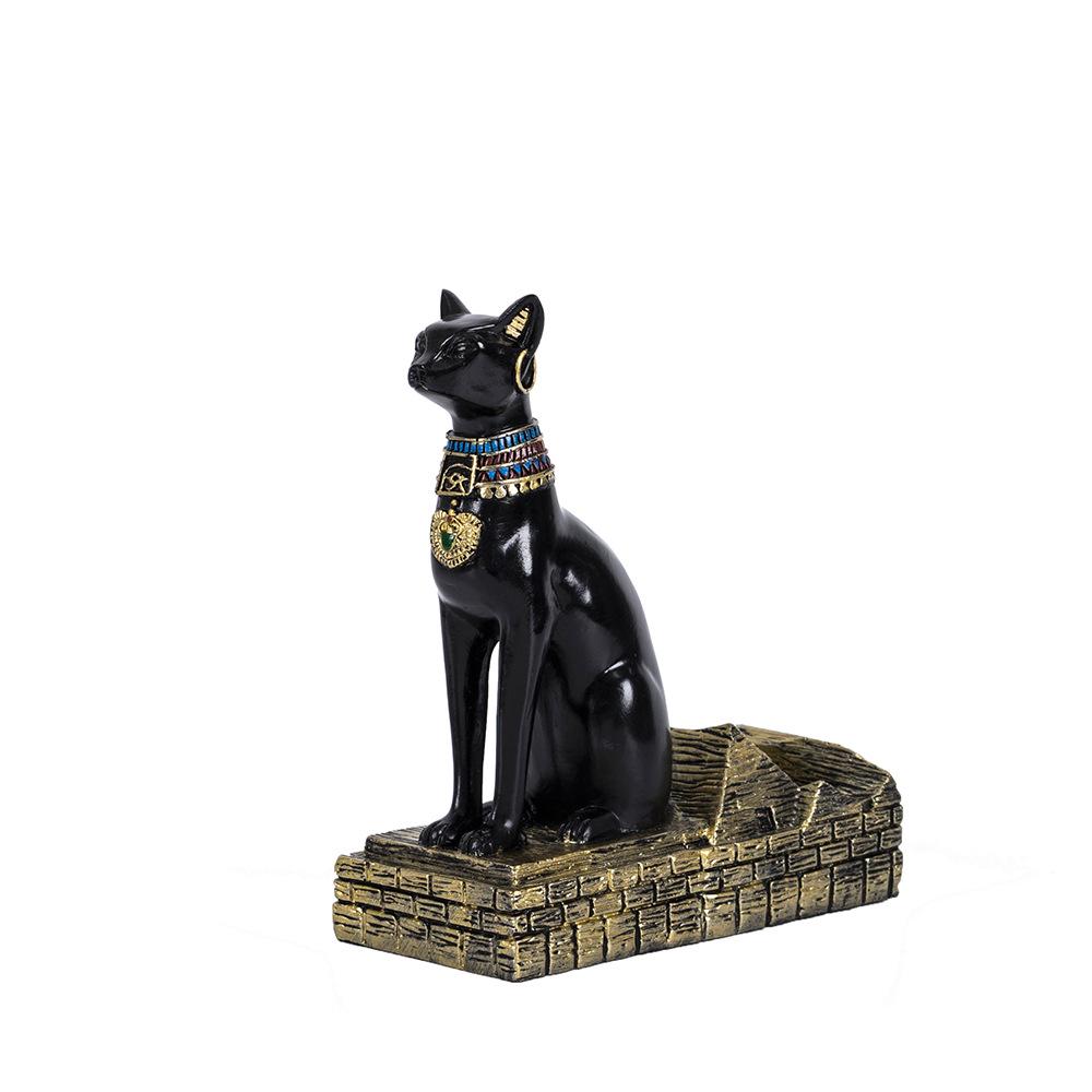 Egyptian Anubis & Bast Wine Rack Ornament - Elegant Home Decor