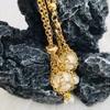 Natural Crystal Holder Necklace Colorful Stone Mesh Pocket Pendant Choker Adjustable Chain Neckchains for Women Girl