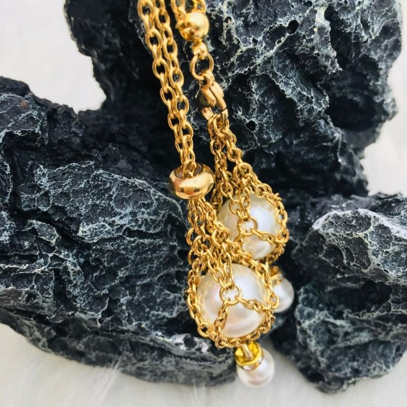 Natural Crystal Holder Necklace Colorful Stone Mesh Pocket Pendant Choker Adjustable Chain Neckchains for Women Girl