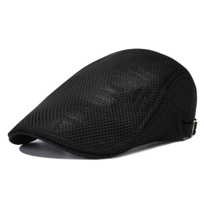 Peaked Cap Men's Spring and Summer Breathable Mesh Forward Hat Solid Color Beret Outdoor Cool Hat Women