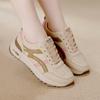 Large Size Leather Sneakers Women's Running Shoes Spring 2025 New Fashion Casual Versatile Dad Single Shoes Women