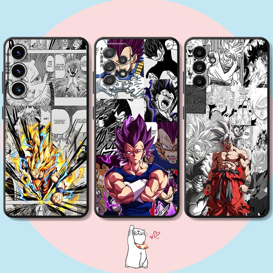 Dragon Ball Comic Vegeta Black Soft Phone Cover Case for Samsung Galaxy A32 A22 A52 A24 A55 A36 A41 A26 A72 A35 A25 A71 A23 A53