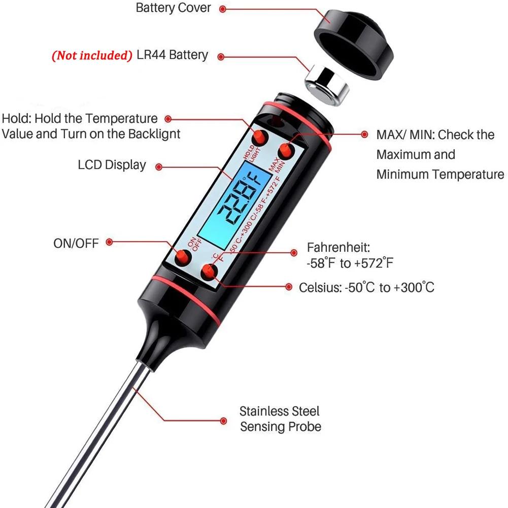 New Kitchen Digital BBQ Food Thermometer Meat Cake Candy Fry Grill Dinning Household Cooking Thermometer Gauge Oven Thermometer