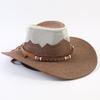 Western Cowboy Hat Men and Women Summer Breathable Sunscreen Visor Hat Big Brim Outdoor Travel Straw Top Hat