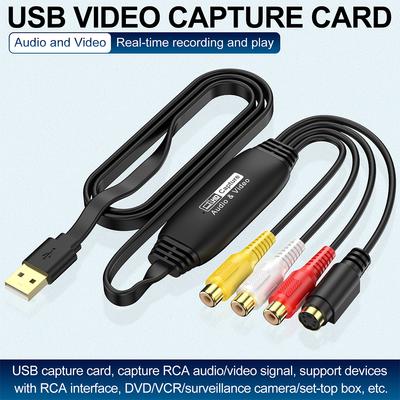 Karta do przechwytywania wideo USB VHS TV DVD Magnetowid Konwerter VHS na Cyfrowy Adapter do przechwytywania wideo USB na AV dla /PC