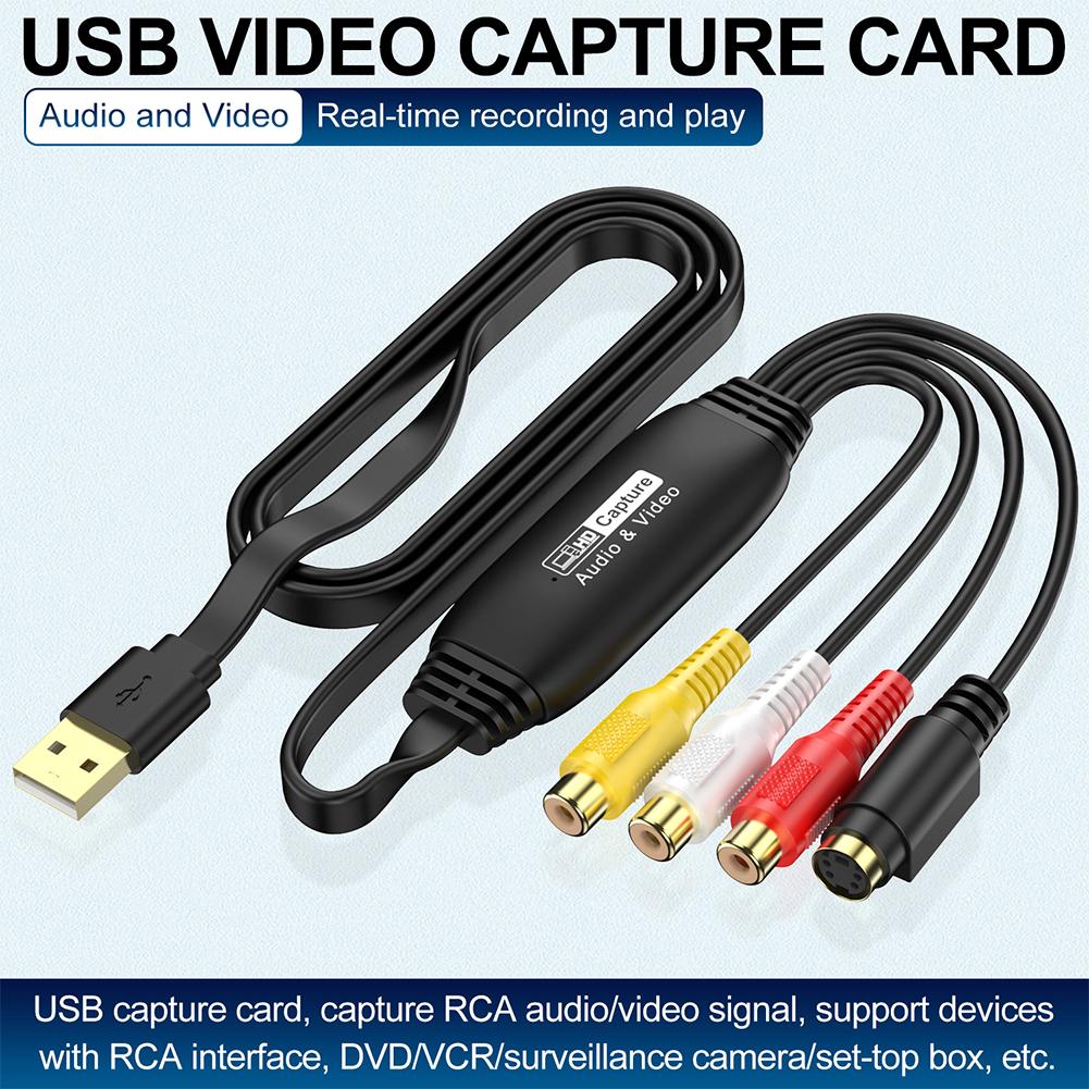 USB Video Capture Card VHS VCR TV DVD Audio Capture Adapter Card RCA To USB Video Converter for Mac/PC