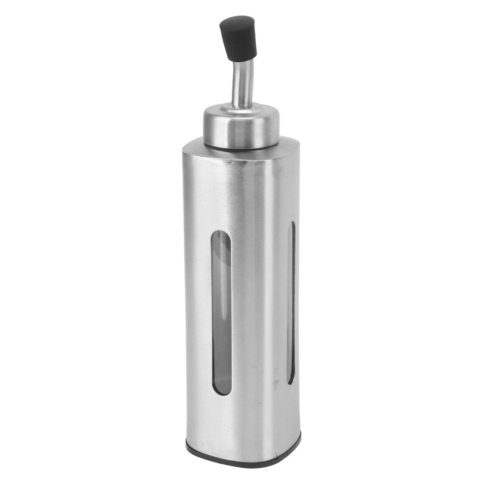 

220ml Oil Dispenser Bottle Stainless Steel Oil Bottle Sauce Container for Olive Oil Vinegar Soy Sauce Rectangle
