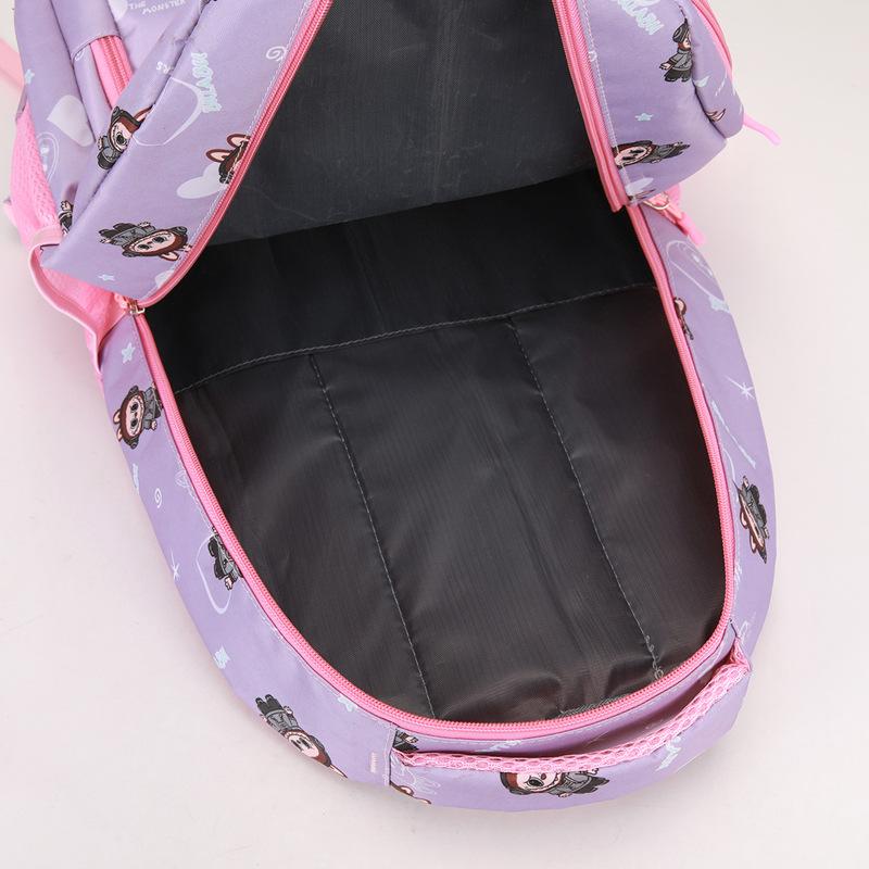 New cartoon cute backpack for primary and secondary school students, large capacity and lightweight schoolbag, leisure travel backpack