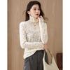 Demana Elegant Lace Stand Collar Thermal Base Layer Shirt