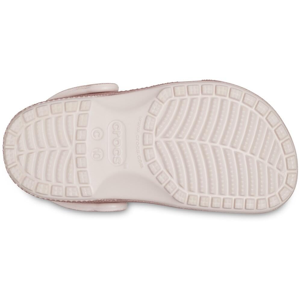 Crocs Classic Glitter Clog Sandals, Toddler Size, Quartz Glitter, 12cm, Sizes 12-17.5cm