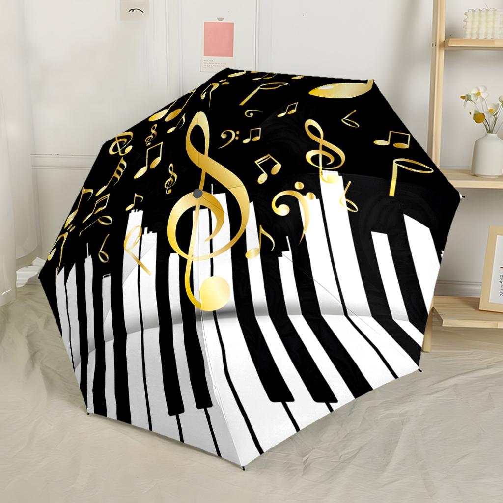 Music And Art Harmony Portable Automatic Umbrella Retractable Design with 8-Rib Durability Foldable Design for Outdoor Daily Use Fashion Lovers