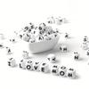 50Pcs/lot Silicone Bead Letters 12mm White Silicone Alphabet Beads DIY  Bracelet Pacifier Chain Accessories For Jewelry Making