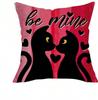 Valentine Cat Pillow Cover Double Sided 2D Print Soft Polyester Throw Pillow Cover Living Room Bedroom Sofa Decor Romantic Gift