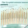 Golden Feather Precision Eyelash Tweezers for Lash Artists and Salons