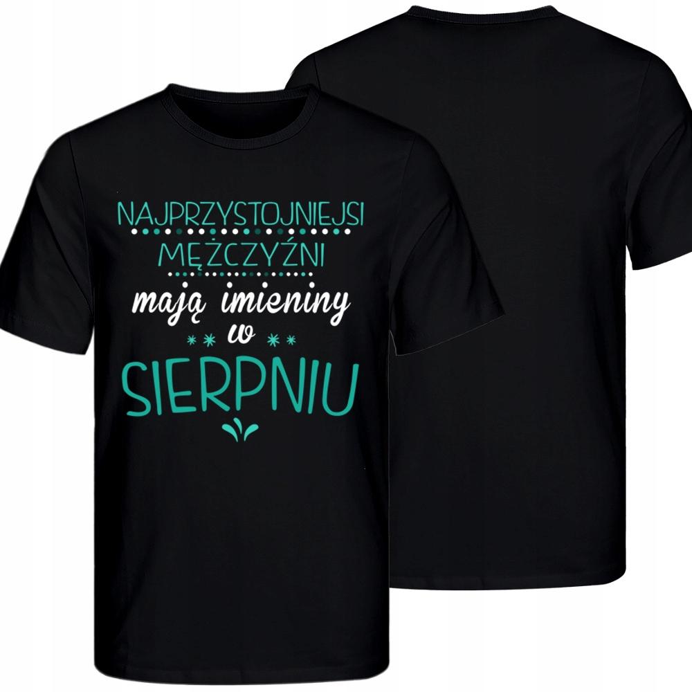 Koszulka Czarna T Shirt Na Imieniny Personalizacja Miesiąc Solenizanta