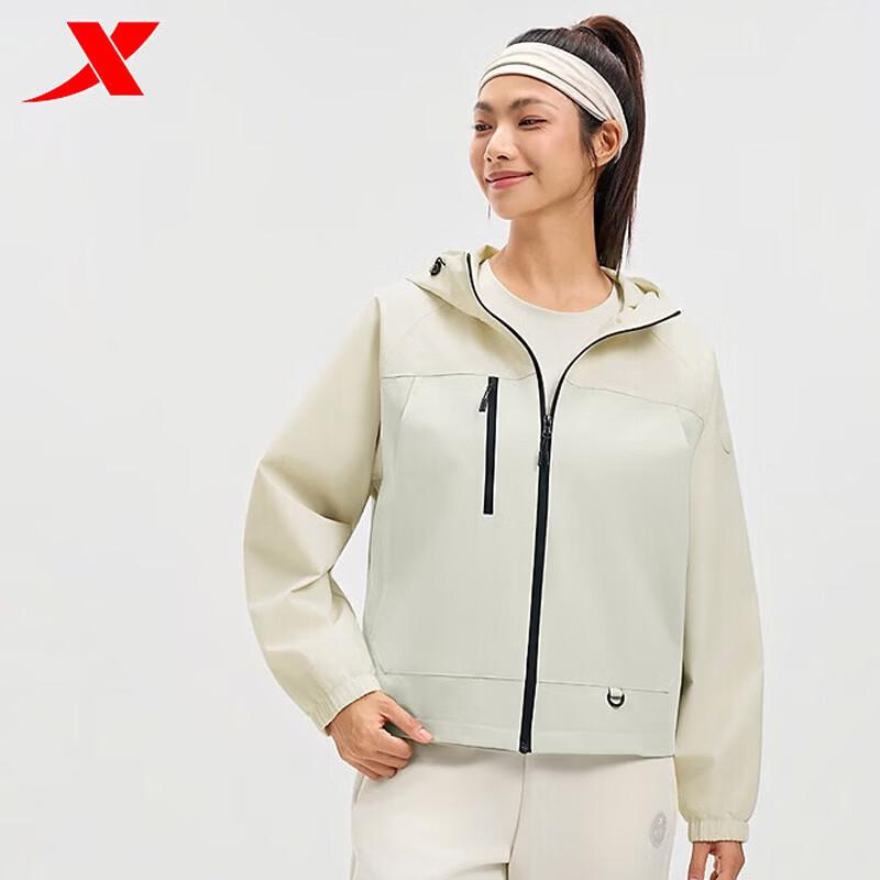 XTEP Women s Simple Outdoor Double-Layer Windbreaker Jacket S