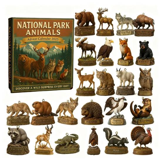 Veverka Vánoční adventní kalendář 2025 24denní odpočítávací krabička Multifunkční dekorace pro děti Rodinu Přátele