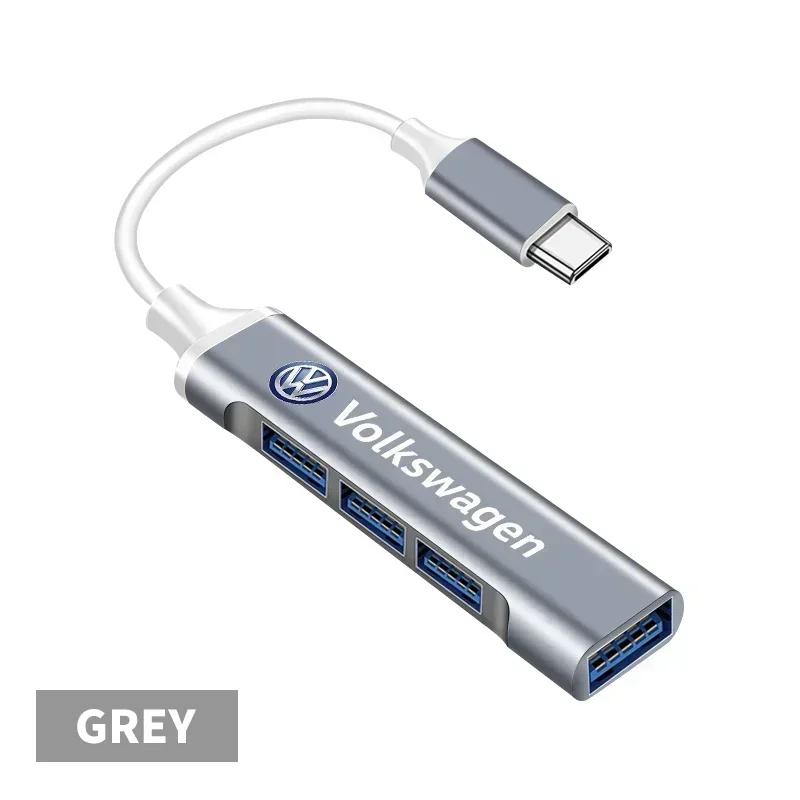 

New Type-C Turn USB Adapter Multi Port Distributor Hub Car Accessories For Volkswagen Polo Golf 3 4 5 6 7 8 6 T5 B4 B5 B6 B7 B8