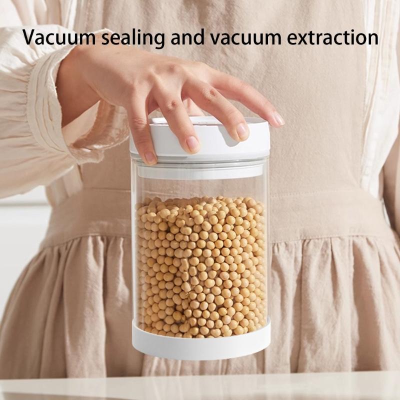Airtights Coffee Canister Plastic Coffee Storage Container Kitchen Supplies Automatic Vacuum Coffee Canister for Food
