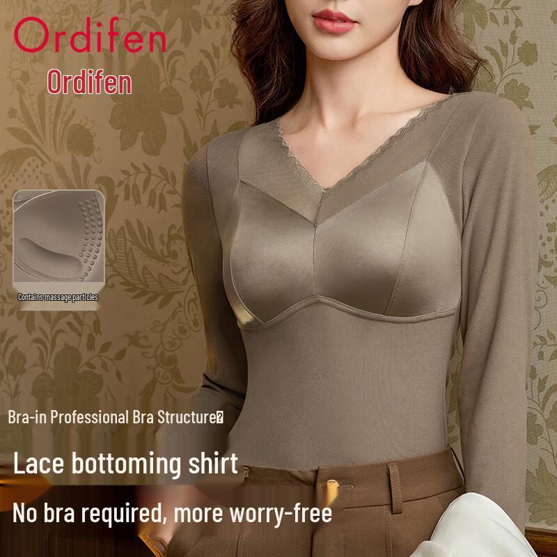 Audifen Women s Thermal Fleece-Lined Tank Top with Built-in Bra XL