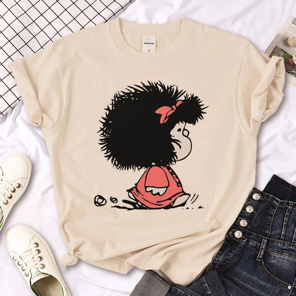 Mafalda T-shirts Women Japanese Tee Female Funny Designer Graphic Clothes  Y2k Top  Shirts for Women