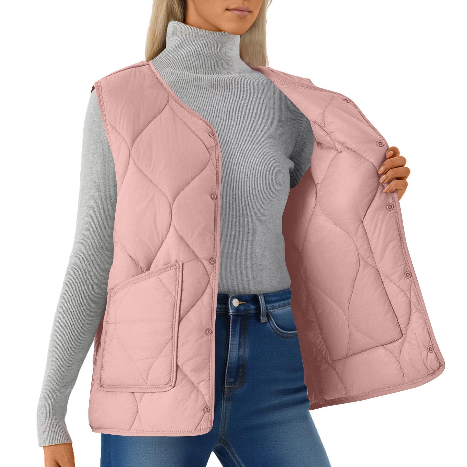 

Женская модная легкая куртка с воротником-стойкой, многоцветное пальто на молнии и пуговицах XXXXL розовый