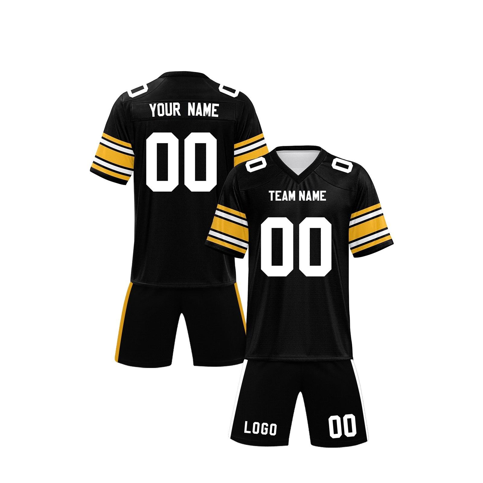 

Индивидуальные футбольные майки с персонализированным напечатанным названием и номером команды, спортивная форма для мужчин, женщин, молодежи S чёрный