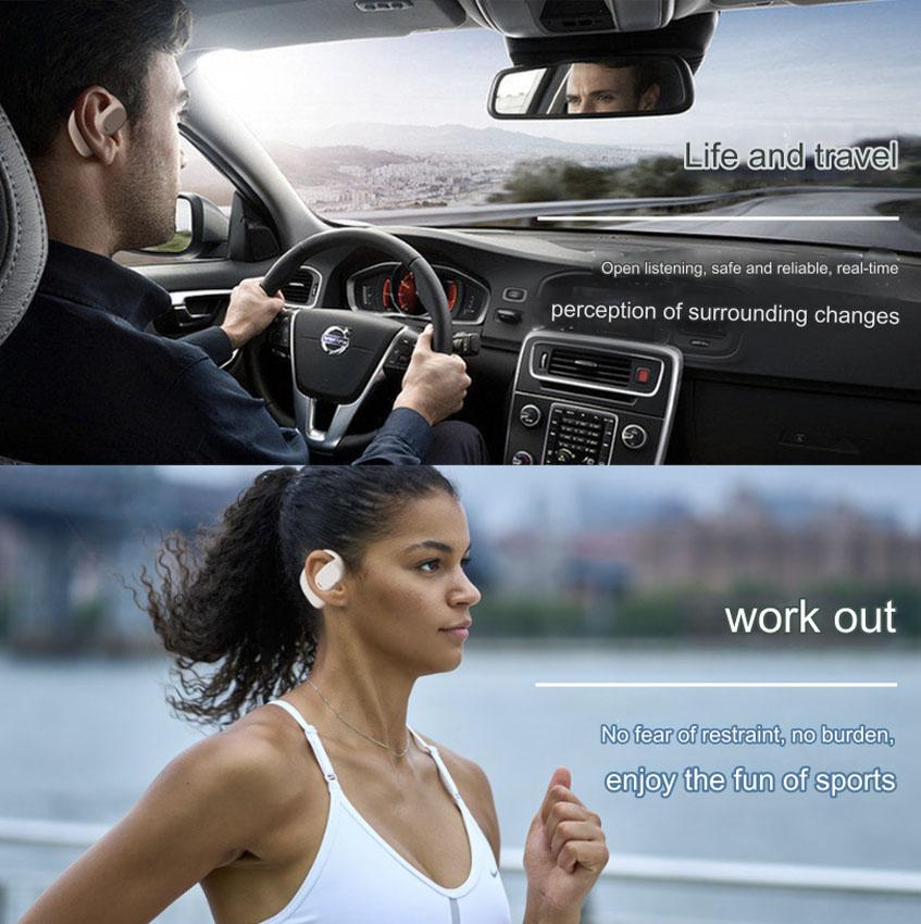 Wireless Waterproof Ear-hook Type Bone Conduction Bluetooth Headset That Does Not Fit In the Ear and Cannot Be Thrown Away by Sports Enthusiasts
