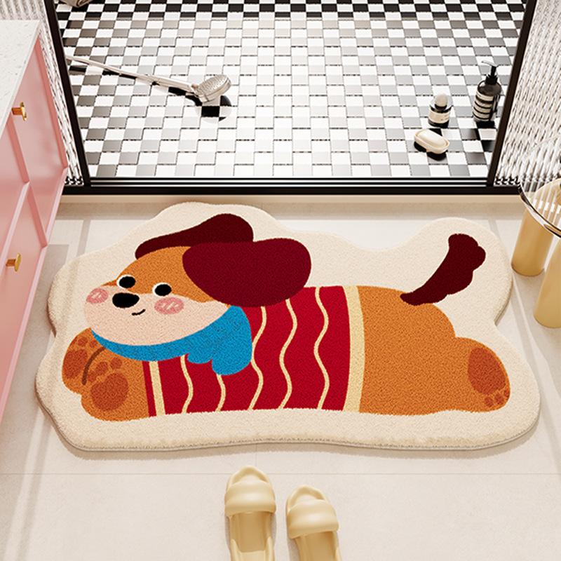 Imitation cashmere floor mat, anti slip mat, absorbent bathroom floor mat, dirt resistant and easy to maintain foot mat