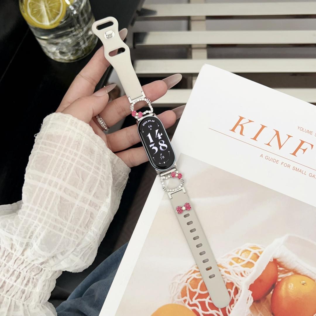 

Ремешок для Mi Band 9 8 8pro 9 pro Global Smart Bracelet Pulseira для Xiaomi Mi Band 8 NFC Аксессуары для браслетов Redmi Band 4 5 Band Mi Band 8/9 бежевый