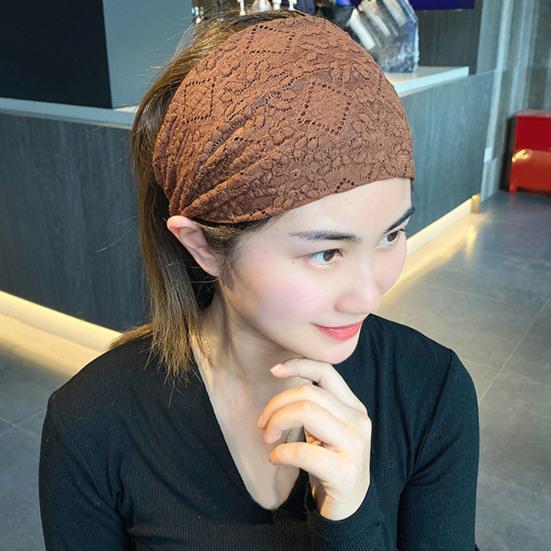 Breites Stirnband, einfarbig, schweißabsorbierender Kopfschmuck, hochelastisch, breiter Kopfwickel, Haarschmuck