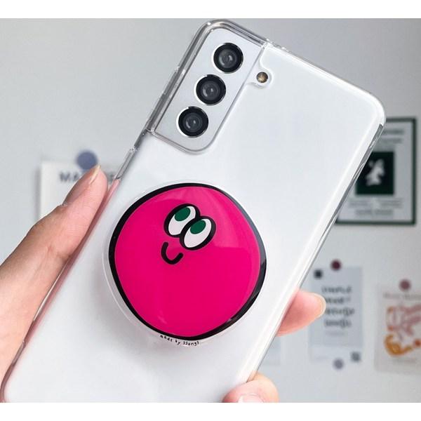 Songs Design Acrylic Change Detachable Smart Talk, 1 Piece, Eye-catching Round Hot Pink