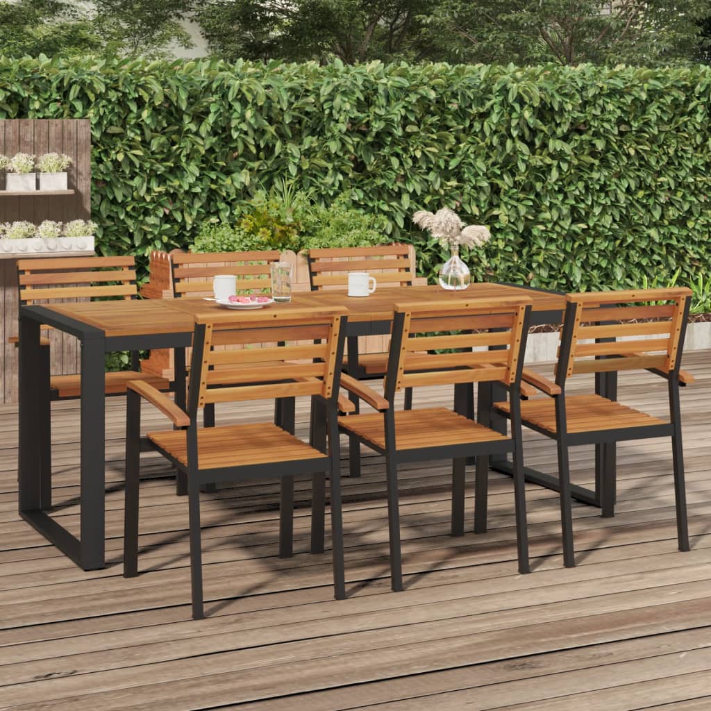 Gartentisch mit U-förmigen Beinen, 200x90x75 cm, Akazie