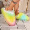 Winter Light Mouth Comfortable Large Size Warm Flat Slippers Fashionable New Round Head Sexy Casual Cotton Drag for Women