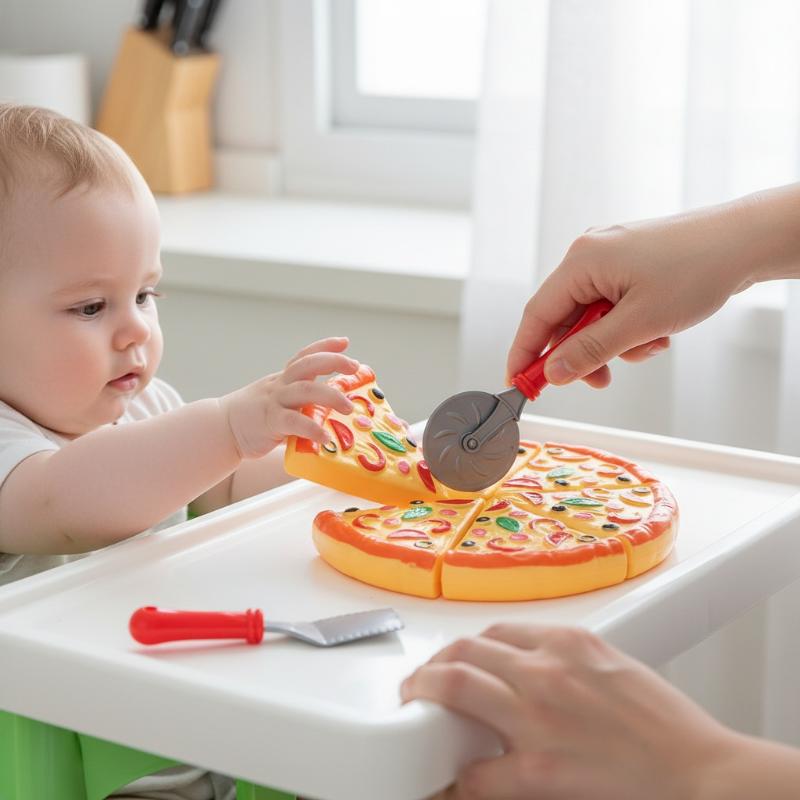 Pretend Play Simulation Pizza Cutting Toy For Kids Educational Plastic Kitchen Food Set Child Learning Home Play Party Gift