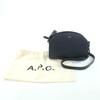 Great A.P.C. Shoulder Bag Logo Half Moon Leather Dark navy leather Women Used