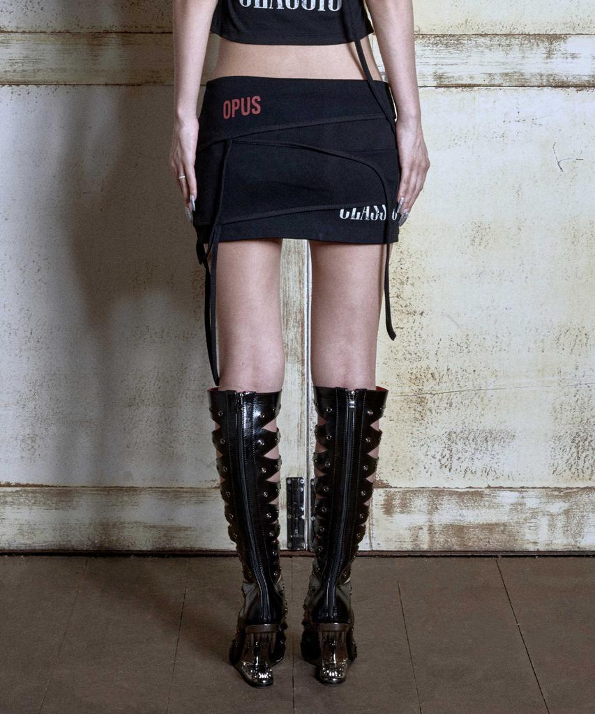 Opeoseu0012 Op.08 Off Duty Layered Skirt Black