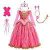 Abito da Principessa Bella Addormentata alla Moda per Bambina: Abito da Ballo in Tulle Estivo per Bambini, Costume Cosplay di Halloween