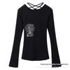 American Style Slimming Velvet Long Sleeve Top