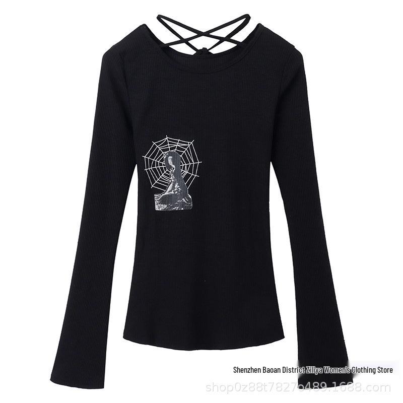 American Style Slimming Velvet Long Sleeve Top