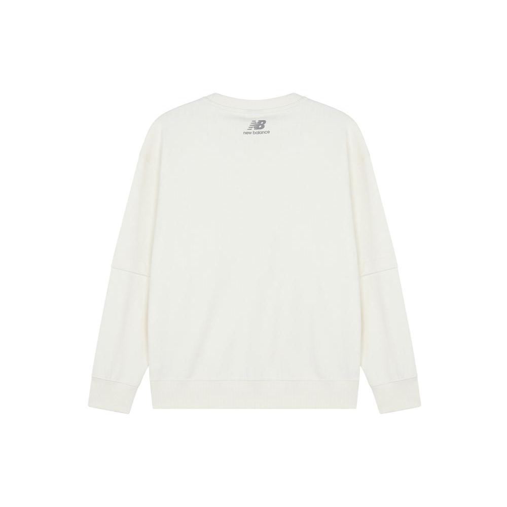 New Balance Sweatshirts Men's Ivory White Crew Neck Moderate Regular AMT21369-IV