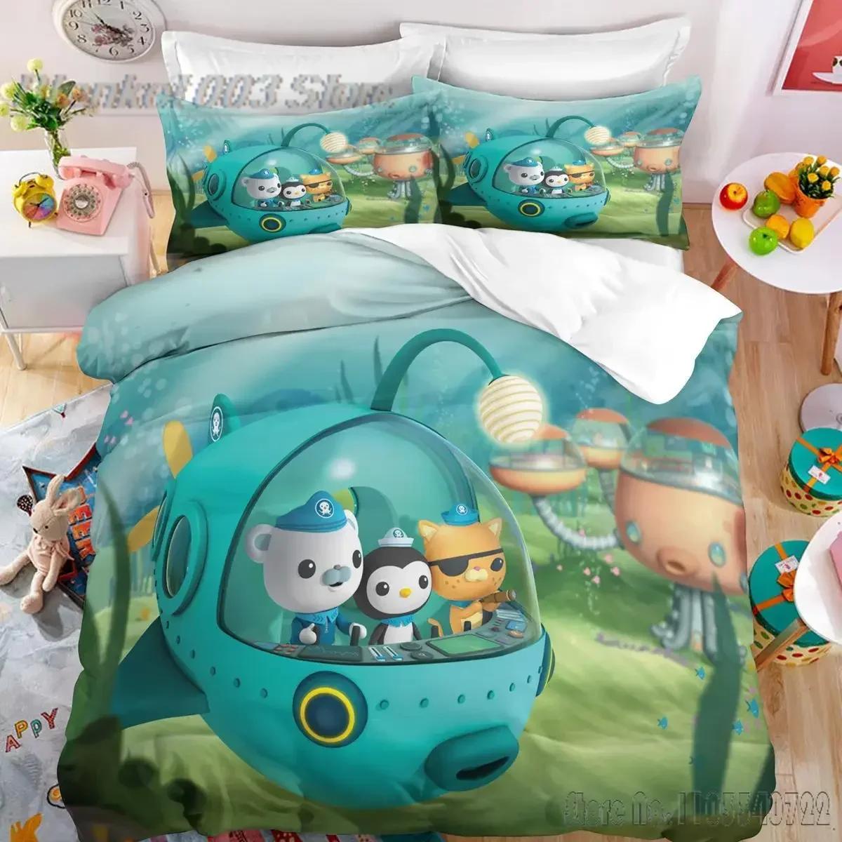 

The Octonauts Cartoon Love Child Duvet Cover Set HD Comforter Cover for Kids Bedding Sets Bedclothes Bedroom Decor EU Twin(135x200cm)