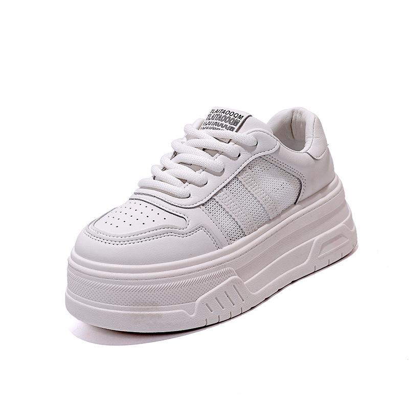 Size 34 little white shoes women's shoes 2025 summer thick-soled versatile small man shows height casual shoes popular