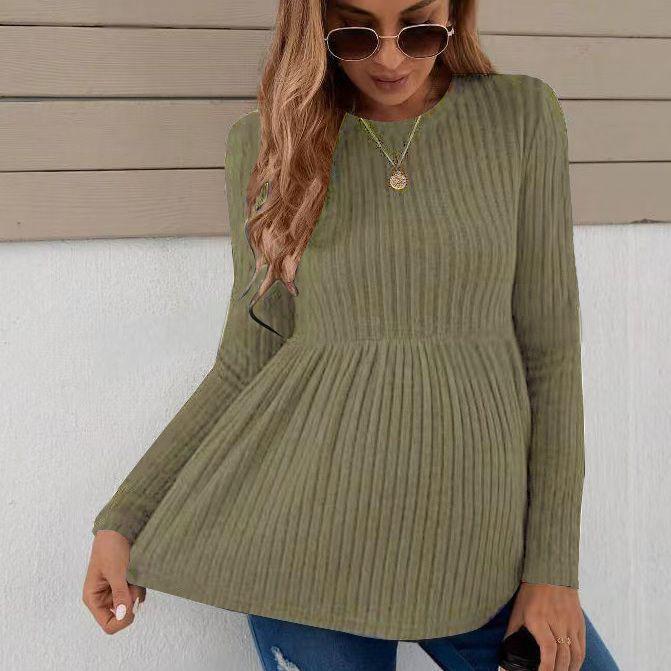 Autumn Winter Versatile Long Sleeve Maternity Pullover Dress