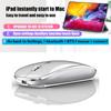 Rechargeable Wireless Bluetooth Mouse for iPad iPad MacBook MacBook and Dell Pro, Air, Mac, Pro, Air, Laptops, Chromebooks, Windows, HP, (Silver)