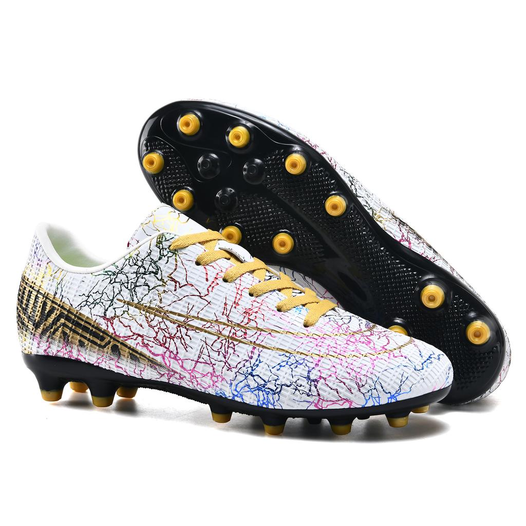 Low-Top Football Shoes Tf Broken Nails Artificial Turf Ag Nails Leather Feet Men And Women Children Teenagers Students Shoes Comfortable And Breathabl