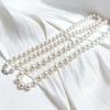 S925 Sterling Silver Imitation Pearl Necklace - Knotted Sweater Chain with Light Luxury and Elegant Style