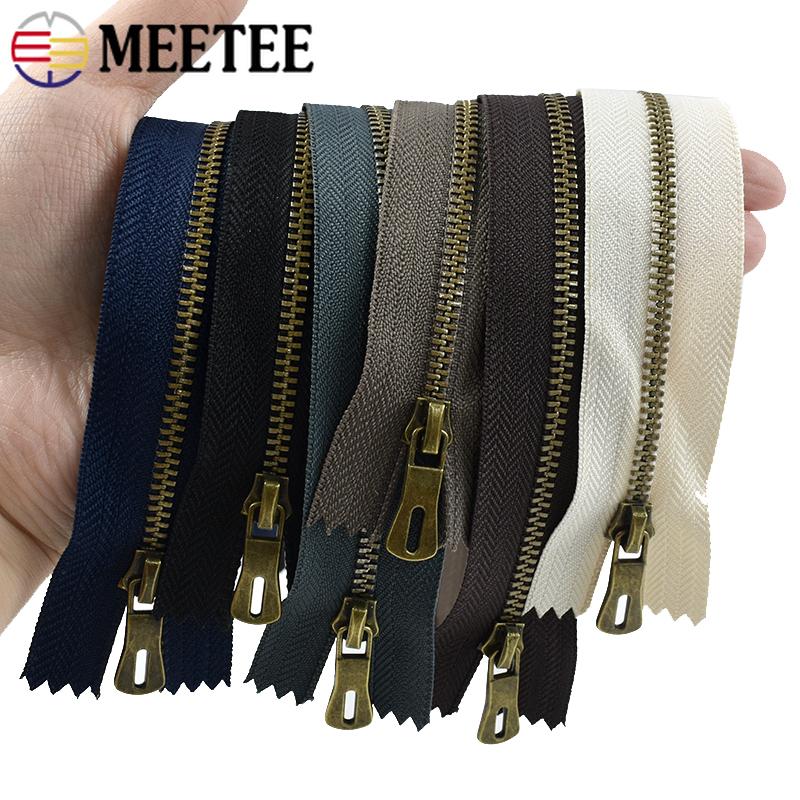 1-10Pcs 15-30cm 5# Metal Zippers Close-end Auto-lock Zipper for Pocket Jeans Backpack DIY Garment Sewing Repair Zip Accessories