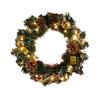 Christmas Wreath for Front Door Artificial Pine Wreath with Berries/Pinecones/Flowers for Holiday Indoor Outdoor Wall Window Porch Decor